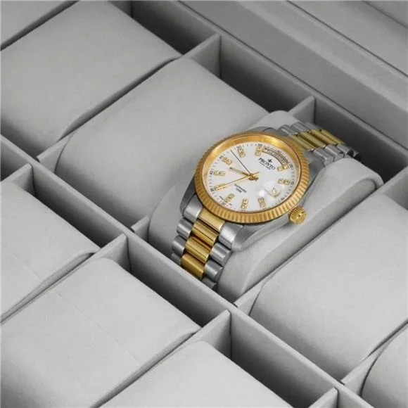 Leather Watch Box 12 Mens Watch Organizer with Jewelry Display Drawer Lockable - Picture 5 of 6